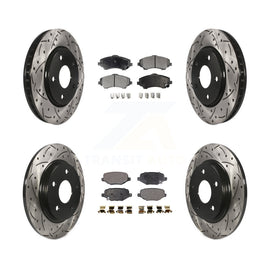 Front Rear Drill Slot Brake Rotor Ceramic Pad Kit For Dodge Grand Caravan Town &