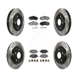 Front Rear Drill Slot Brake Rotor Ceramic Pad Kit For Dodge Grand Caravan Town &