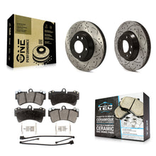 Charger l'image dans la galerie, Front Drill Slot Brake Rotor Ceramic Pad Kit For Audi Q7 Porsche Cayenne Touareg