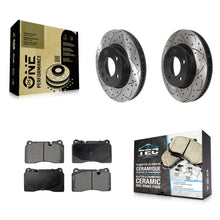 Load image into Gallery viewer, Front Coated Drill Slot Disc Brake Rotors Ceramic Pad Kit For Volkswagen Touareg