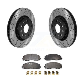 Front Drilled Slot Disc Brake Rotors Ceramic Pad Kit For Jeep Wrangler Gladiator