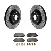 Charger l&#39;image dans la galerie, Front Coated Drilled Slotted Disc Brake Rotors Ceramic Pad Kit For Jeep Wrangler