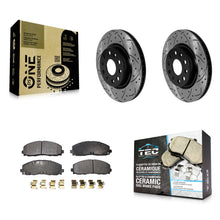 Load image into Gallery viewer, Front Coated Drilled Slotted Disc Brake Rotors Ceramic Pad Kit For Jeep Wrangler