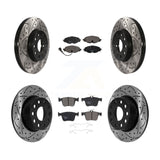 Front Rear Drill Slot Disc Brake Rotor Ceramic Pad Kit For Volkswagen Jetta Taos