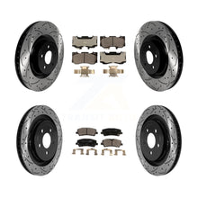 Charger l'image dans la galerie, Front Rear Coated Drilled Slot Disc Brake Rotor Ceramic Pad Kit For Ford Mustang