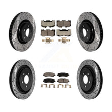 Charger l'image dans la galerie, Front Rear Coated Drilled Slot Disc Brake Rotor Ceramic Pad Kit For Ford Mustang