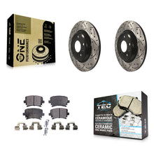 Load image into Gallery viewer, [Rear] 09 Audi A4 Quattro Convertible Performance Drilled &amp; Slotted Brake Rotor &amp; Ceramic Pads Kit For Max Braking