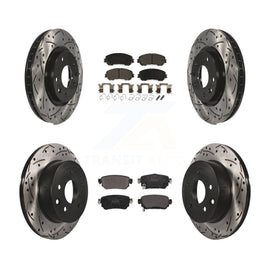Front Rear Drill Slot Brake Rotor Ceramic Pad Kit For Nissan Rogue Sport Qashqai