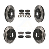 Front Rear Drill Slot Brake Rotor Ceramic Pad Kit For Nissan Rogue Sport Qashqai