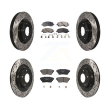 Load image into Gallery viewer, Front Rear Drill Slot Disc Brake Rotors Ceramic Pad Kit For Mitsubishi Outlander