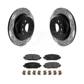 [Rear] 18-21 Jeep Wrangler Rubicon Performance Drilled & Slotted Brake Rotor & Ceramic Pads Kit For Max Braking