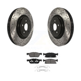 Front Drill Slot Disc Brake Rotor Ceramic Pad Kit For Ford Edge Lincoln Nautilus