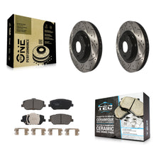 Load image into Gallery viewer, [Front] 2019-2020 Hyundai Santa Fe Performance Drilled &amp; Slotted Brake Rotor &amp; Ceramic Pads Kit For Max Braking