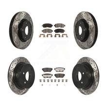 Charger l'image dans la galerie, [Front+Rear] 19-20 Nissan Altima AWD Performance Drilled &amp; Slotted Brake Rotor &amp; Ceramic Pads Kit For Max Braking