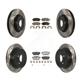 [Front+Rear] 19-20 Nissan Altima AWD Performance Drilled & Slotted Brake Rotor & Ceramic Pads Kit For Max Braking