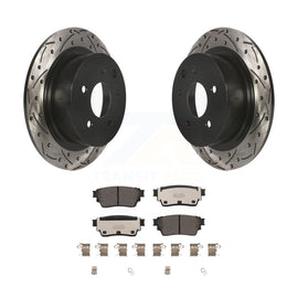 [Rear] 2019-2020 Nissan Altima AWD Performance Drilled & Slotted Brake Rotor & Ceramic Pads Kit For Max Braking