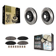 Load image into Gallery viewer, Front Coated Drilled Slotted Disc Brake Rotors And Ceramic Pads Kit For Ram 1500