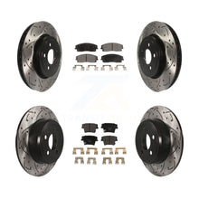 Charger l'image dans la galerie, Front Rear Coated Drill Slot Disc Brake Rotors Ceramic Pad Kit For Dodge Charger