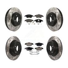 Charger l'image dans la galerie, Front Rear Drilled Slot Disc Brake Rotors Ceramic Pad Kit For Mercedes-Benz C300