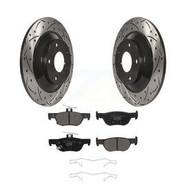 Rear Coated Drill Slot Disc Brake Rotor Ceramic Pad Kit For Mazda CX-30 MX-30 EV