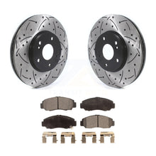 Load image into Gallery viewer, Front Coated Drilled Slotted Disc Brake Rotor &amp; Ceramic Pad Kit For Honda Accord