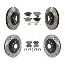 Load image into Gallery viewer, Front Rear Coated Drill Slot Disc Brake Rotors Ceramic Pad Kit For Volkswagen CC