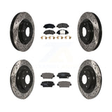 Front Rear Drilled Slot Brake Rotor Ceramic Pad Kit For Mitsubishi Eclipse Cross