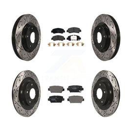 Front Rear Drilled Slot Brake Rotor Ceramic Pad Kit For Mitsubishi Eclipse Cross
