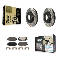 Load image into Gallery viewer, Front Drilled Slot Disc Brake Rotor &amp; Ceramic Pad Kit For Kia Soul Hyundai Venue