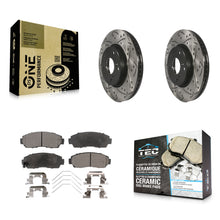 Load image into Gallery viewer, Front Coated Drilled Slotted Disc Brake Rotor And Ceramic Pad Kit For Honda CR-V