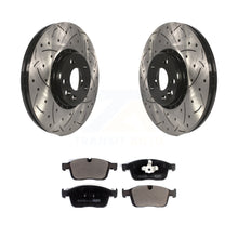 Load image into Gallery viewer, Front Coated Drilled Slotted Disc Brake Rotor And Ceramic Pad Kit For Volvo XC60