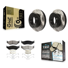 Charger l'image dans la galerie, Front Coat Drill Slot Disc Brake Rotor Ceramic Pad Kit For Ford F-450 Super Duty