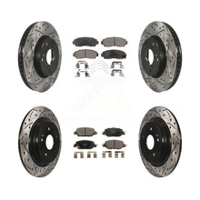 Load image into Gallery viewer, Front Rear Coated Drilled Slot Disc Brake Rotor &amp; Ceramic Pad Kit For Honda CR-V