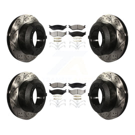 Front Rear Drill Slot Brake Rotor Ceramic Pad Kit For International IC TerraStar