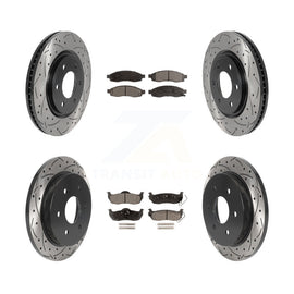 Front Rear Drill Slot Brake Rotor Ceramic Pad Kit For 07 Nissan TITAN From 04