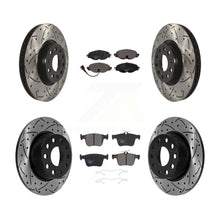 Charger l'image dans la galerie, Front Rear Coat Drill Slot Disc Brake Rotors Ceramic Pad Kit For Volkswagen Taos