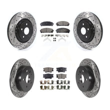 Charger l&#39;image dans la galerie, [Front+Rear] 2022 Toyota Camry TRD Performance Drilled &amp; Slotted Brake Rotor &amp; Ceramic Pads Kit For Max Braking