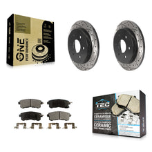 Load image into Gallery viewer, Rear Drilled Slot Brake Rotor Ceramic Pad Kit For Nissan Armada With Solid