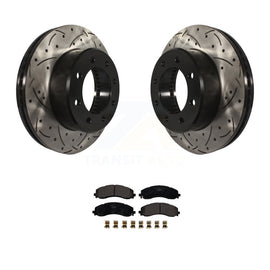 [Front] 2019-2022 Ram 2500 3500 Performance Drilled & Slotted Brake Rotor & Ceramic Pads Kit For Max Braking