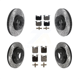 Front Rear Coated Drilled Slotted Disc Brake Rotors Ceramic Pad Kit For BMW 428i