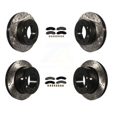 Load image into Gallery viewer, Front Rear Coated Drilled Slotted Disc Brake Rotors Ceramic Pad Kit For Ram 3500