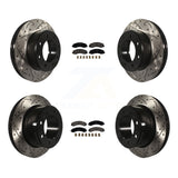 Front Rear Coated Drilled Slotted Disc Brake Rotors Ceramic Pad Kit For Ram 3500