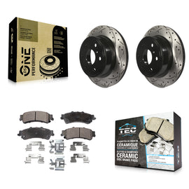 Rear Drilled Slot Disc Brake Rotor & Ceramic Pad Kit For GMC Sierra 1500 Classic