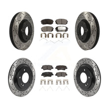 Charger l'image dans la galerie, Front Rear Coated Drill Slot Disc Brake Rotor Ceramic Pad Kit For Hyundai Sonata