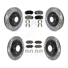 Charger l'image dans la galerie, Front Rear Drilled Slot Brake Rotor &amp; Ceramic Pad Kit For Hyundai Elantra GT Kia