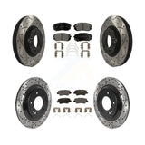 Front Rear Coat Drill Slot Disc Brake Rotor Ceramic Pad Kit For 2019 Kia Soul EV