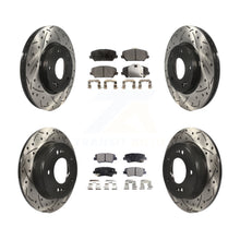 Charger l'image dans la galerie, [Front+Rear] 2018 Kia Forte SX Performance Drilled &amp; Slotted Brake Rotor &amp; Ceramic Pads Kit For Max Braking