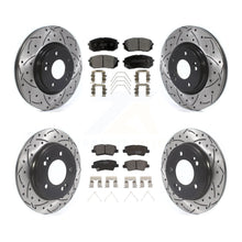 Charger l'image dans la galerie, Front Rear Coat Drill Slot Disc Brake Rotor Ceramic Pad Kit For Hyundai Veloster