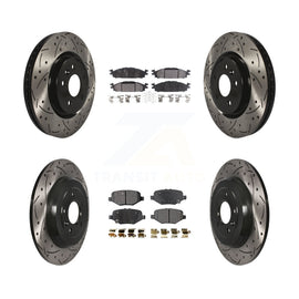 Front Rear Drilled Slot Brake Rotors Ceramic Pad Kit For 2016 Ford Explorer Base