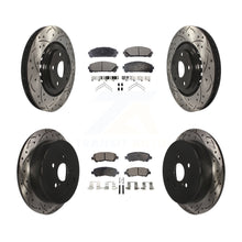 Charger l'image dans la galerie, Front Rear Drilled Slot Disc Brake Rotor &amp; Ceramic Pad Kit For Toyota Highlander